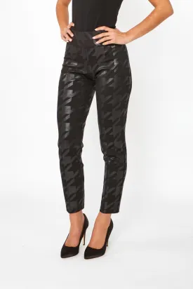 Slim Ankle-length Trousers High-shine Patterned