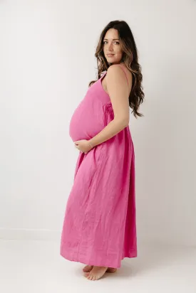 Square Neck Dress - Cerise