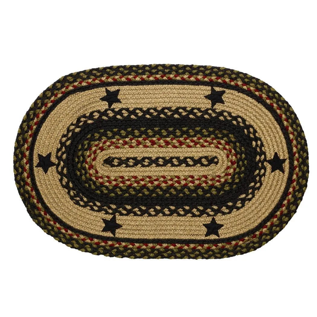 Tartan Star Braided Rug 20” x 30” Oval