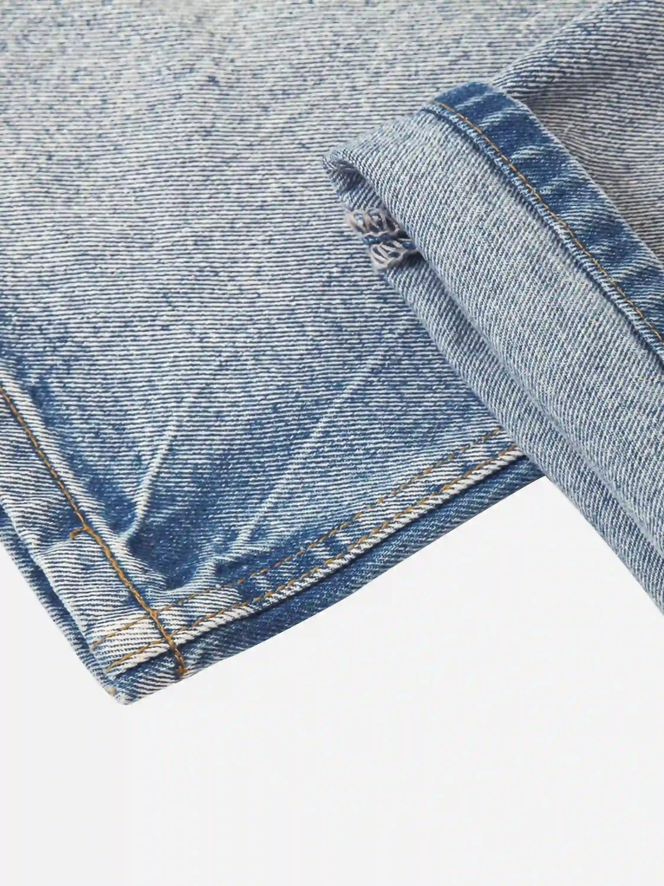 Vintage Distressed Washed Straight Jeans