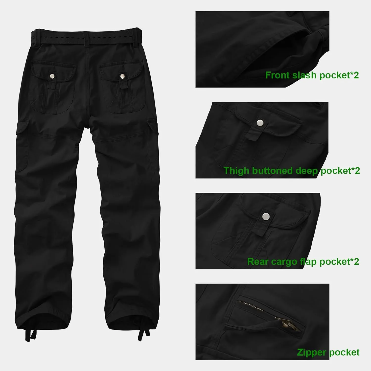 Women's Cargo Pants Casual Y2K Streetwear Cotton Summer Travel Work Hiking Pants with 7 Pockets Combat Tactical