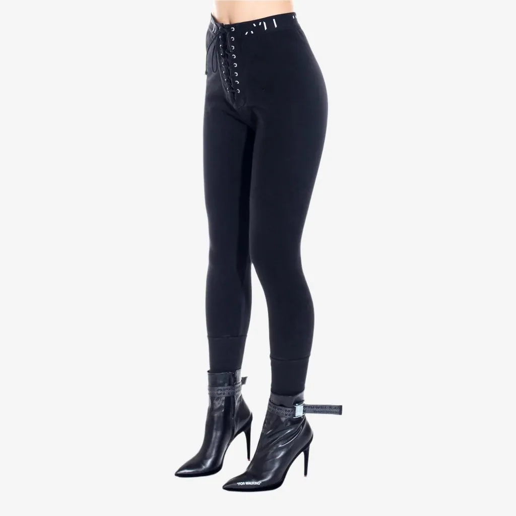 Womens Elastic Laceup Sweatpants