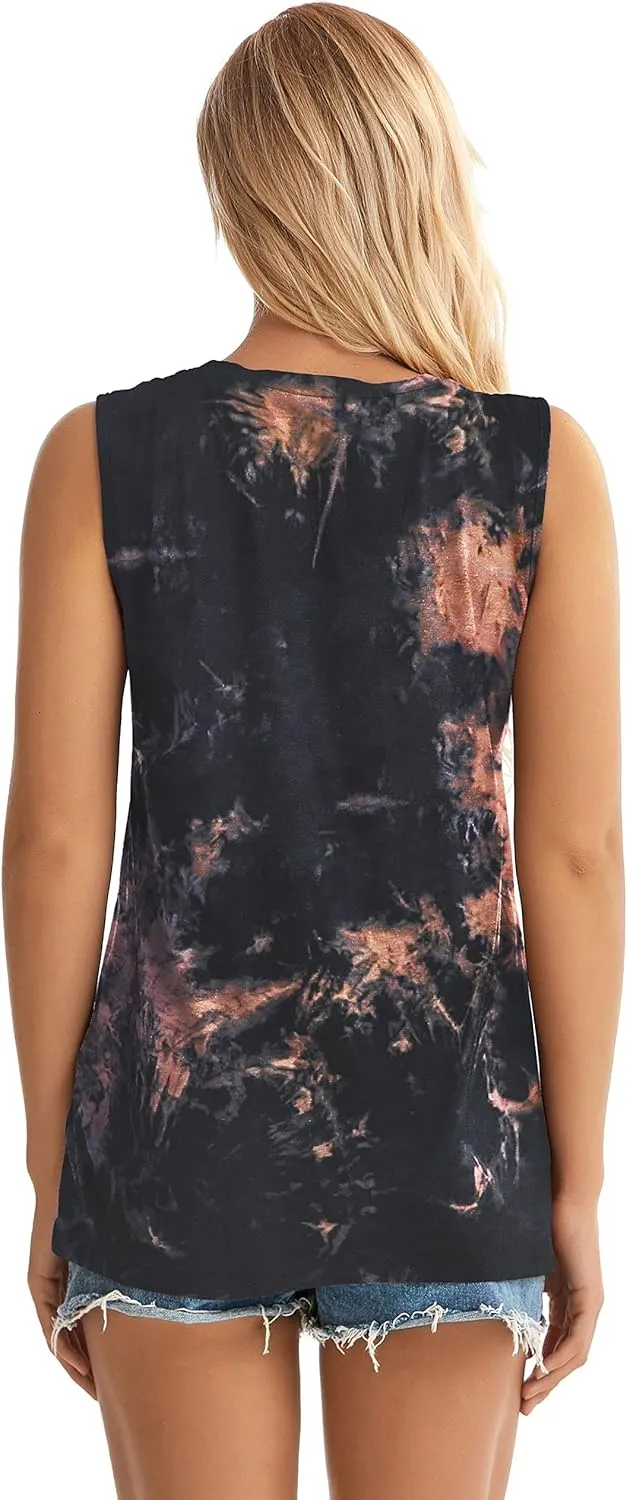 Womens Tank Tops Summer T Shirts Sleeveless Casual Loose Tunic Blouses